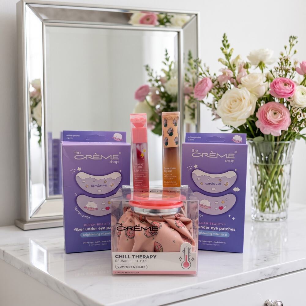 The Crème Shop 5 Piece Beauty Bundle Eye Patches Lip Oil Stain NWT